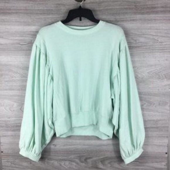 BP. Blue Puff Sleeve Sweatshirt light green size XS - Picture 4 of 6